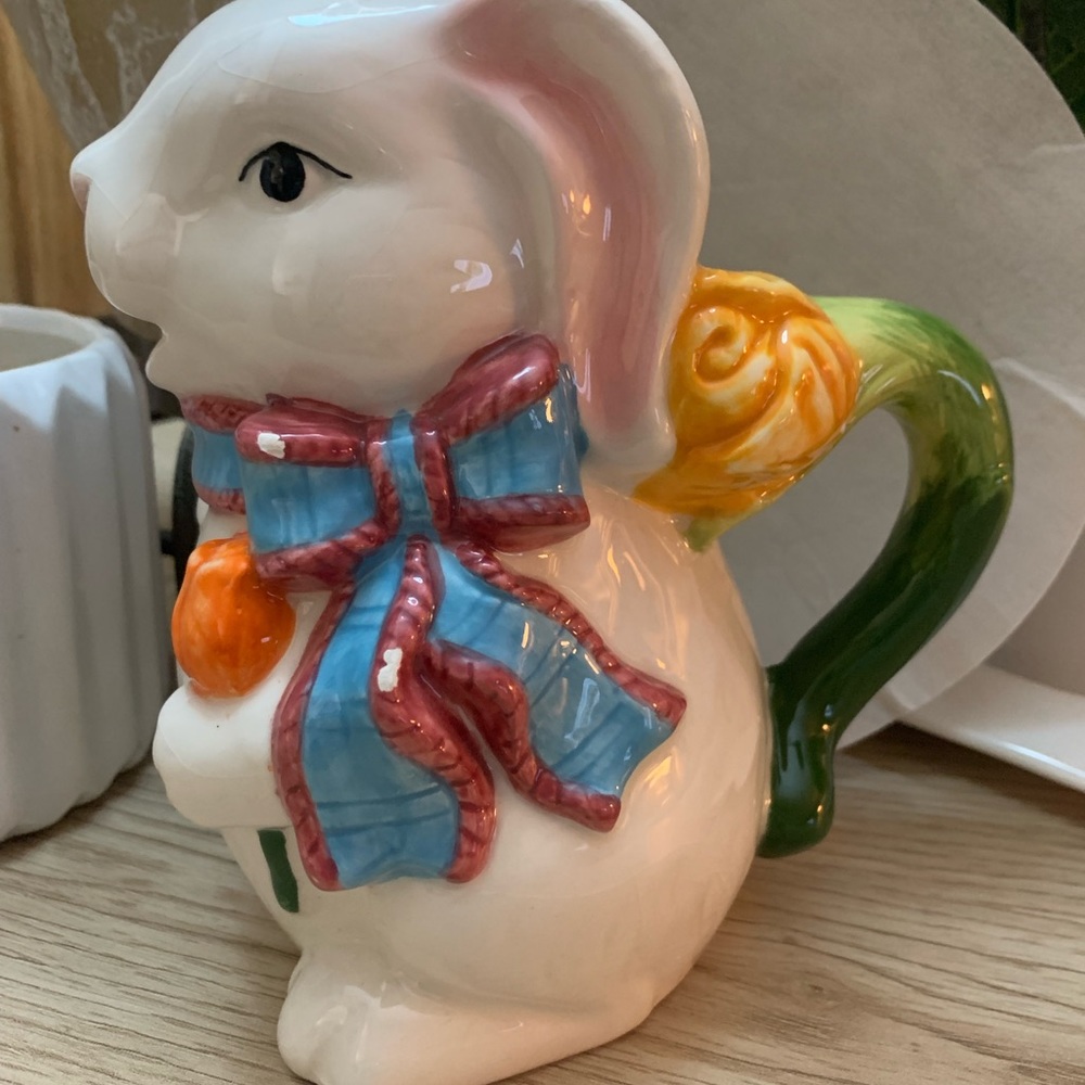 Milk Pitcher “Sweet Garden” Bunny “NWT”